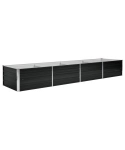 Letto Rialzato Giardino Antracite 320x80x45 cm Acciaio Zincato