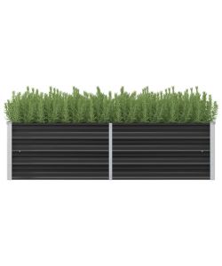 Letto Rialzato Giardino Antracite 160x40x45 cm Acciaio Zincato