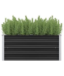 Fioriera per Giardino Antracite 100x40x45 cm in Acciaio Zincato