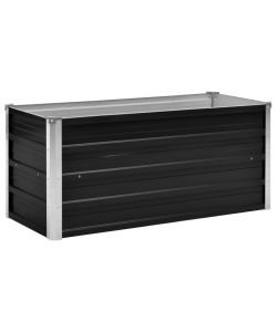 Fioriera per Giardino Antracite 100x40x45 cm in Acciaio Zincato