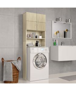 vidaXL Mobile per Lavatrice Rovere Sonoma 64x25,5x190 cm - Truciolato - Spazio Aggiuntivo per Bagno