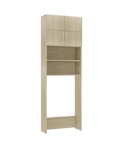 vidaXL Mobile per Lavatrice Rovere Sonoma 64x25,5x190 cm - Truciolato - Spazio Aggiuntivo per Bagno