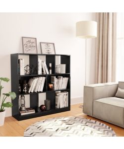 Libreria Nera Lucida 97,5x29,5x100 cm in Truciolato