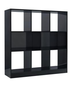 Libreria Nera Lucida 97,5x29,5x100 cm in Truciolato