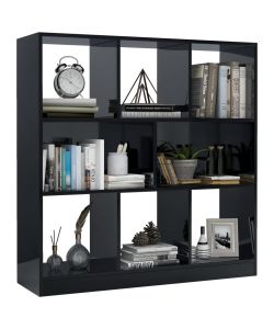 Libreria Nera Lucida 97,5x29,5x100 cm in Truciolato