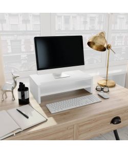 vidaXL Supporto per Monitor Bianco 42x24x13 cm in Legno Multistrato - Design Minimalista - Mobili TV Moderni