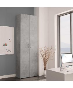 vidaXL Armadio Ufficio Grigio Calcestruzzo - 60x32x190 cm con 5 Ripiani