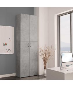 Armadio per Ufficio Grigio Calcestruzzo 60x32x190 cm Truciolato