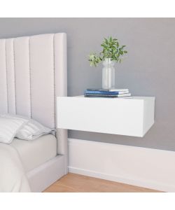 vidaXL Comodini Pensili 2 pz Bianco 40x30x15 cm in Truciolato - Design Elegante e Classico - Soluzione di Archiviazione Compatta - Facile da Montare
