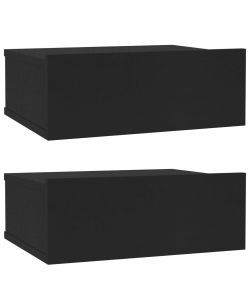 vidaXL Comodini Pensili Neri 2 pz 40x30x15 cm in Truciolato - Design Elegante