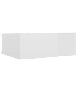 vidaXL Comodino Pensile Bianco Lucido 40x30x15 cm - Design Elegante