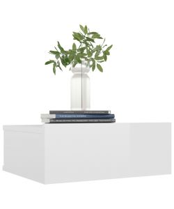 vidaXL Comodino Pensile Bianco Lucido 40x30x15 cm - Design Elegante