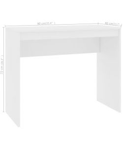 vidaXL Scrivania Bianca in Legno Multistrato - 90x40x72 cm