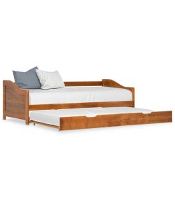 vidaXL Divano Letto a Scomparsa Marrone Miele in Legno di Pino 90x200 cm