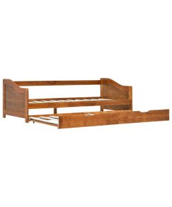 vidaXL Divano Letto a Scomparsa Marrone Miele in Legno di Pino 90x200 cm
