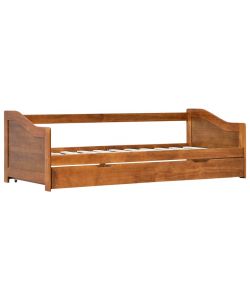 vidaXL Divano Letto a Scomparsa Marrone Miele in Legno di Pino 90x200 cm