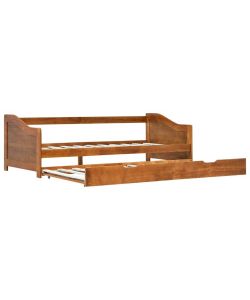 vidaXL Divano Letto a Scomparsa Marrone Miele in Legno di Pino 90x200 cm