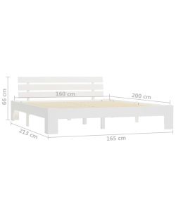 vidaXL Giroletto Bianco in Legno Massello di Pino - 160x200 cm