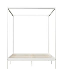 Giroletto a Baldacchino Bianco Legno Massello di Pino 160x200cm