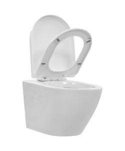 WC Sospeso con Design Senza Bordi in Ceramica Bianca