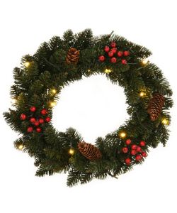 Corone Natalizie 2 pz con Decorazioni Verde 45 cm