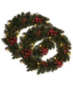 Corone Natalizie 2 pz con Decorazioni Verde 45 cm