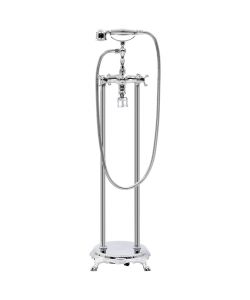 Rubinetteria a Colonna per Vasca Acciaio Inox 99,5 cm Argento