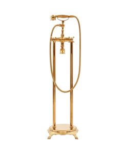 Rubinetteria a Colonna per Vasca Bagno Acciaio Inox 99,5cm Oro