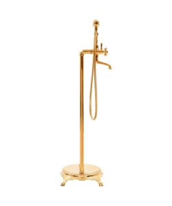 Rubinetteria a Colonna per Vasca Bagno Acciaio Inox 99,5cm Oro