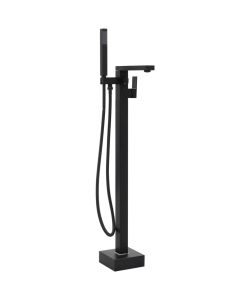 Rubinetto a Colonna Vasca da Bagno Nera Acciaio Inox 90 cm