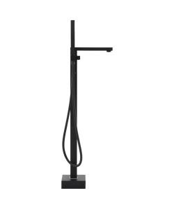Rubinetto a Colonna Vasca da Bagno Nera Acciaio Inox 90 cm
