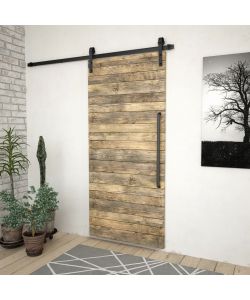 Kit di Binari per Porte Scorrevoli 200 cm Acciaio Nero 145265