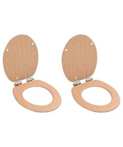 Copriwater 2 pz con Chiusura Ammortizzata in MDF Bamboo