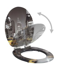 Copriwater 2pz con Chiusura Ammortizzata in MDF Design New York