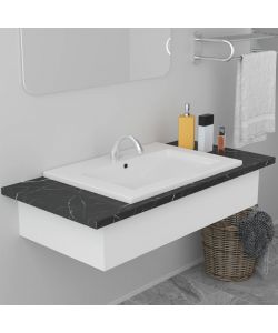 Lavabo da Incasso 61x39,5x18,5 cm in Ceramica Bianco