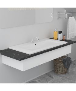 Lavabo da Incasso 91x39,5x18,5 cm in Ceramica Bianco
