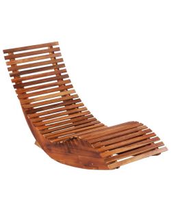 Sedia a Sdraio a Dondolo 2 pz in Legno di Acacia