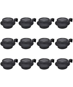 Lampade Solari per Recinzioni da Giardino 12 pz a LED Nero