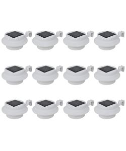 Lampade Solari per Recinzioni da Giardino 12 pz a LED Bianco