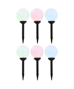 Lampade Solari da Esterni 6 pz Sferiche LED RGB 20 cm