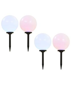 Lampade Solari da Esterni 4 pz Sferiche LED RGB 30 cm