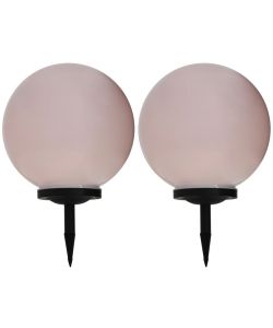 Lampade Solari da Esterni 2 pz Sferiche LED RGB 40 cm