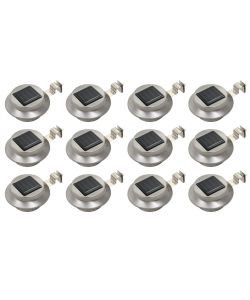 Lampade Solari da Esterni 12 pz a LED Rotonde 12 cm Bianco
