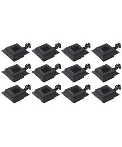 Lampade Solari da Esterni 12 pz a LED Quadrate 12 cm Nero