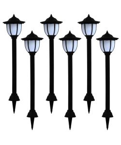 Lampade Solari da Esterni 6 pz a LED Nero