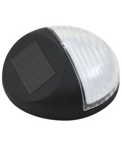 Lampade Solari da Parete da Esterni a LED 24 pz Rotonde Nere