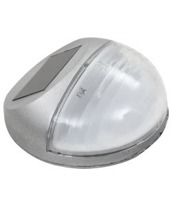 Lampade Solari da Parete da Esterni a LED 24 pz Rotonde Argento