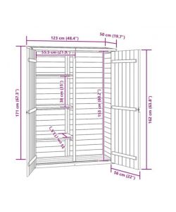 Rimessa Attrezzi da Giardino 123x50x171cm in Pino Impregnato