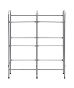  Supporto con Ripiani per 6 Casse Argento 96x33x116 cm Acciaio