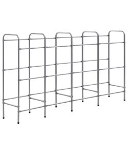  Supporto con Ripiani per 12 Casse Argento 190x33x116 cm Acciaio